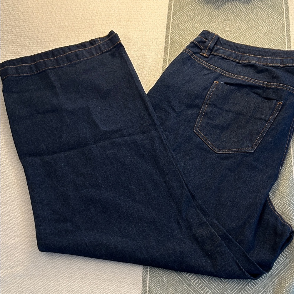 Woman Within Dark Blue Flare Jeans